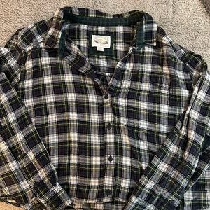 AE Cozy Cabin Cropped Flannel, Medium
